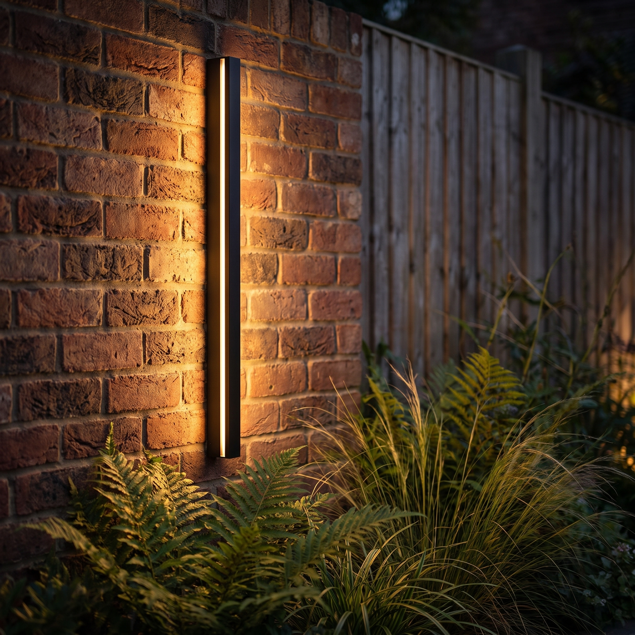 Nero lit on a brick garden wall