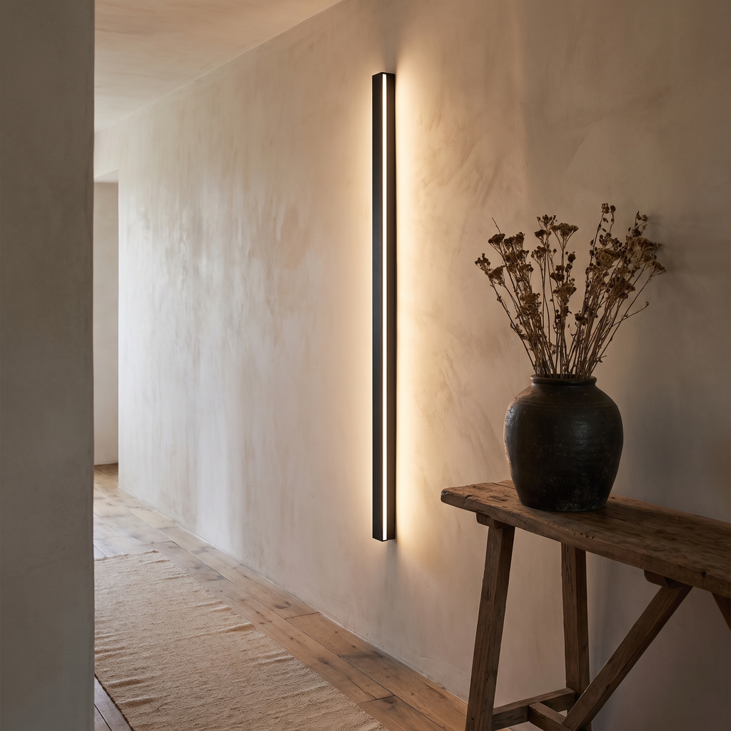 Nero washing light along a hallway wall