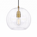 Orbel glass globe pendant light in clear glass