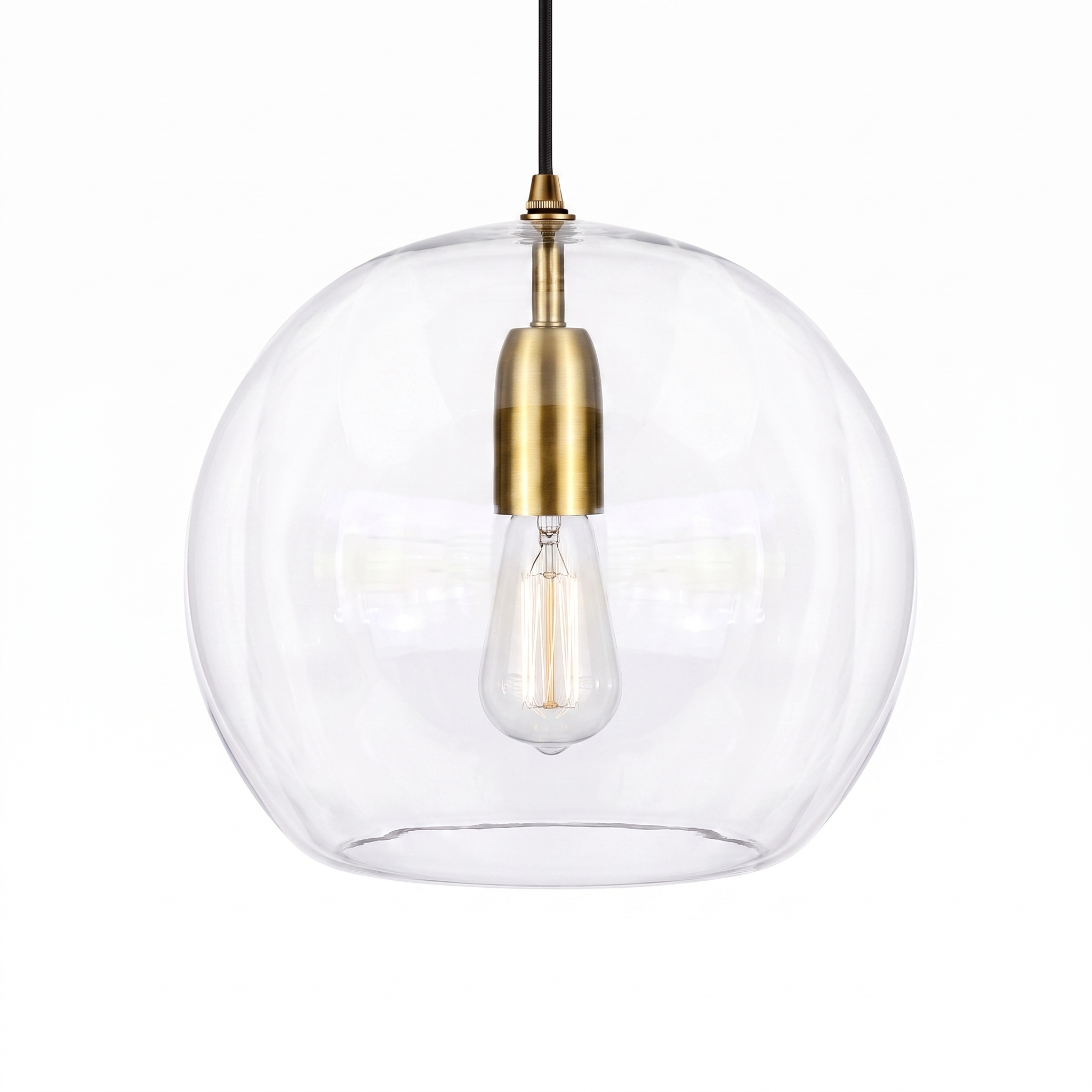 Orbel glass globe pendant light in clear glass